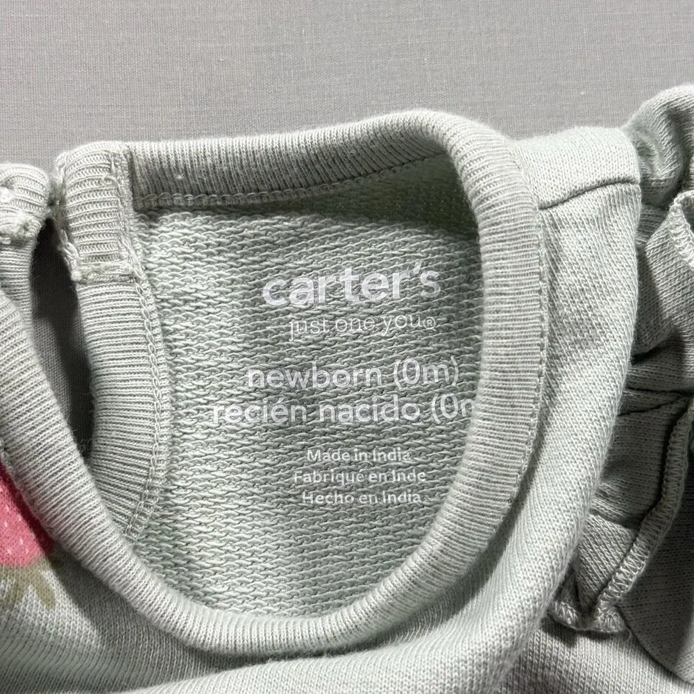 Baby Girl Clothes Just One You Carter's Newborn Green Strawberry Outfit